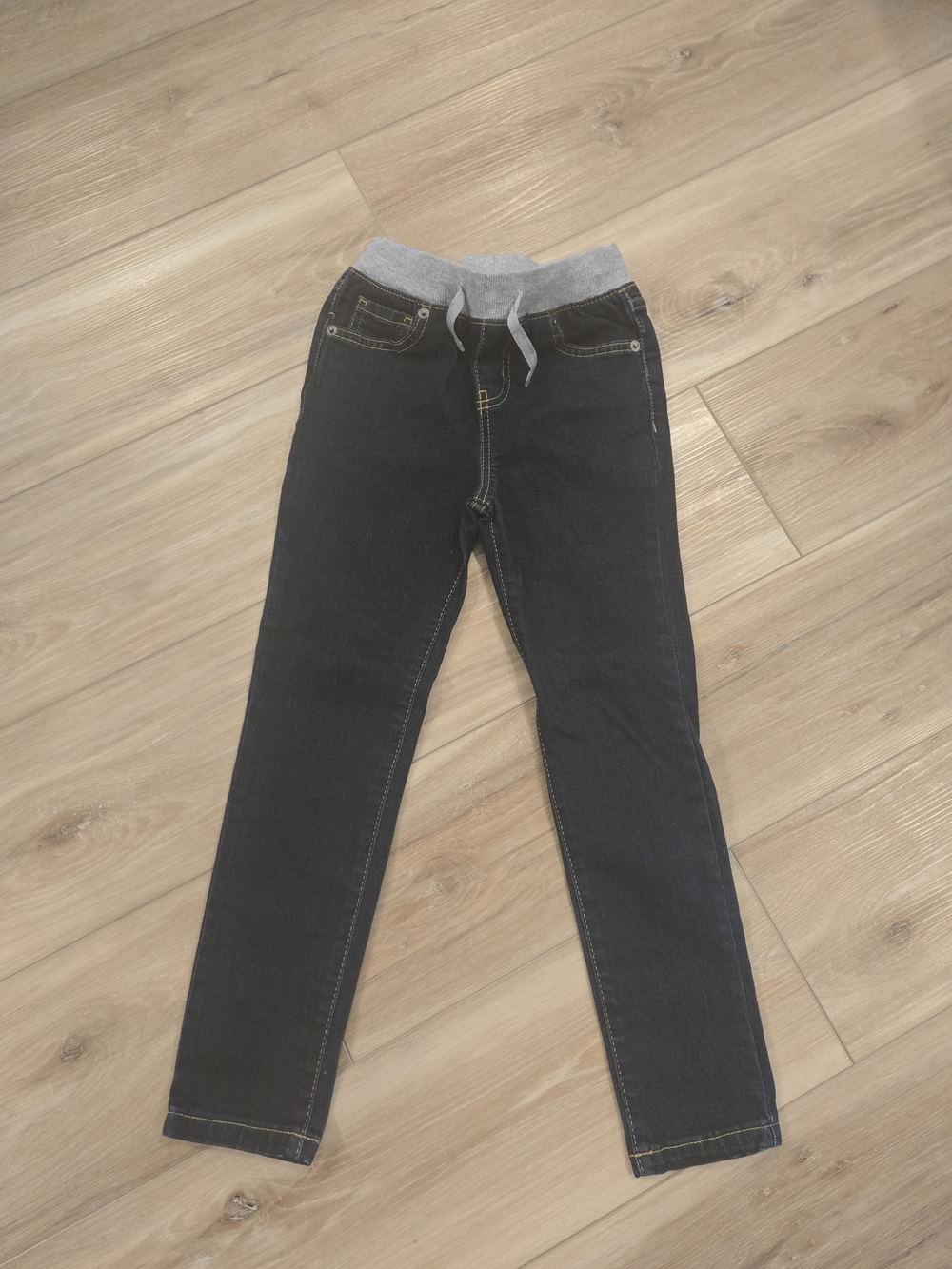 Cat & Jack Black Jeggings with Gray Elastic Waistband